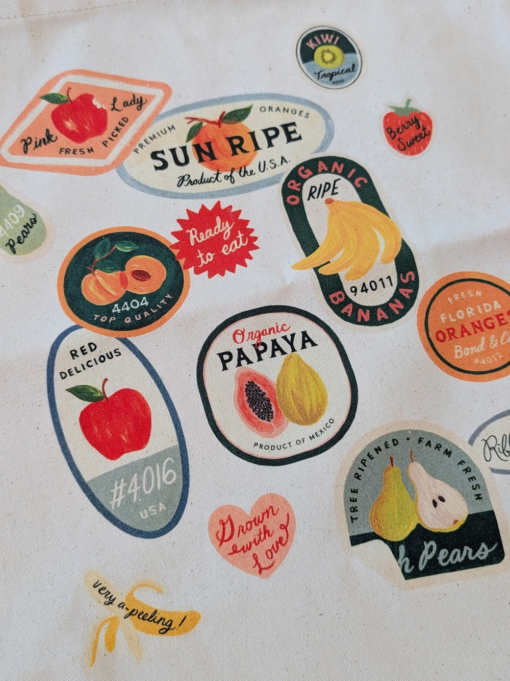 Rifle Paper Co Fruit Stand Canvas Tote NWT - Picture 2 of 5